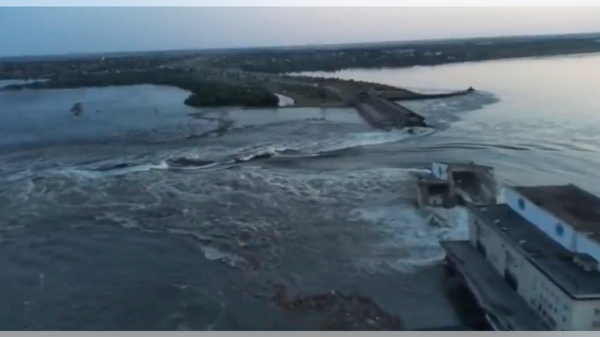 People evacuate after Kakhovka dam damaged