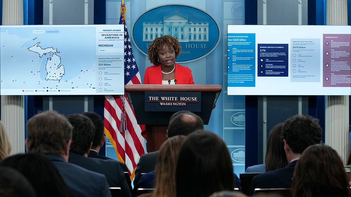 Karine Jean-Pierre addresses White House press pool