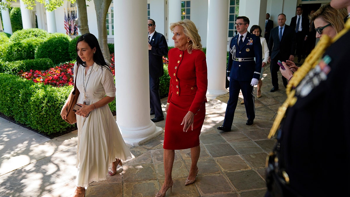 Jill Biden in the Rose Garden