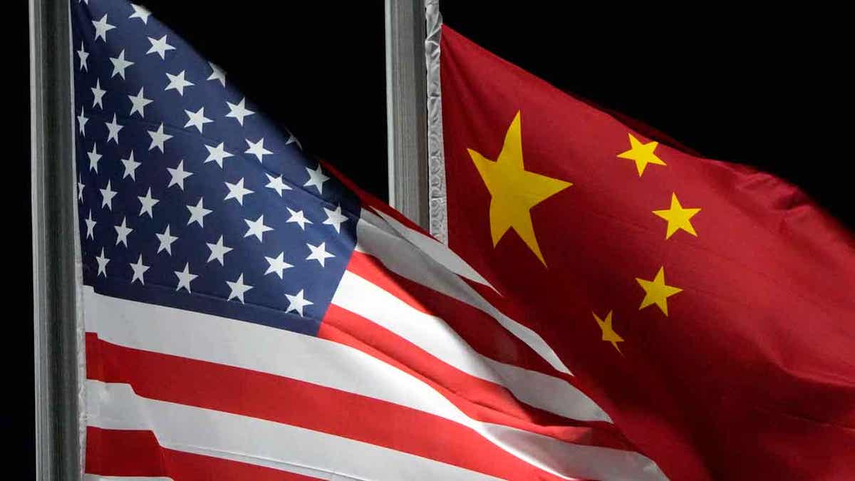 The American and Chinese flags 