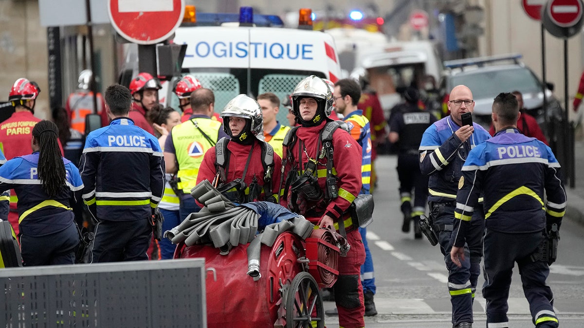 Paris emergency responders after explosion and fire