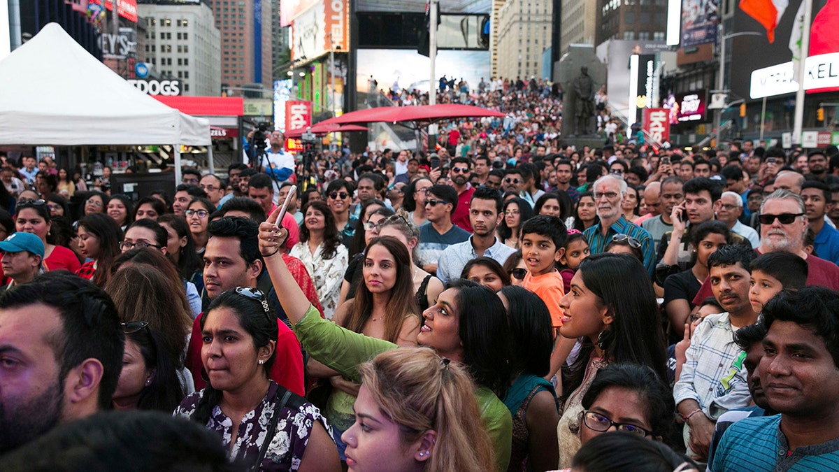 Spectators look on during the Diwali festival 