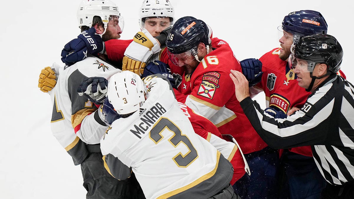 The fight at the end of Game 4