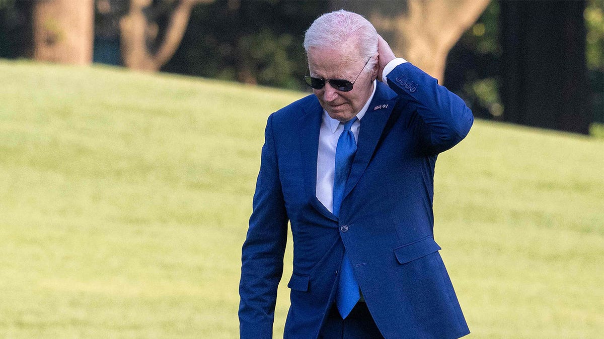 President Biden after hitting his head