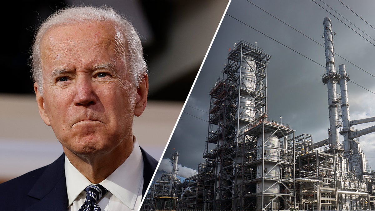 President Biden and a power plant