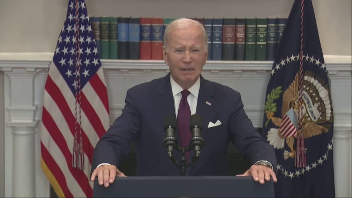 President Biden speaking at the White House