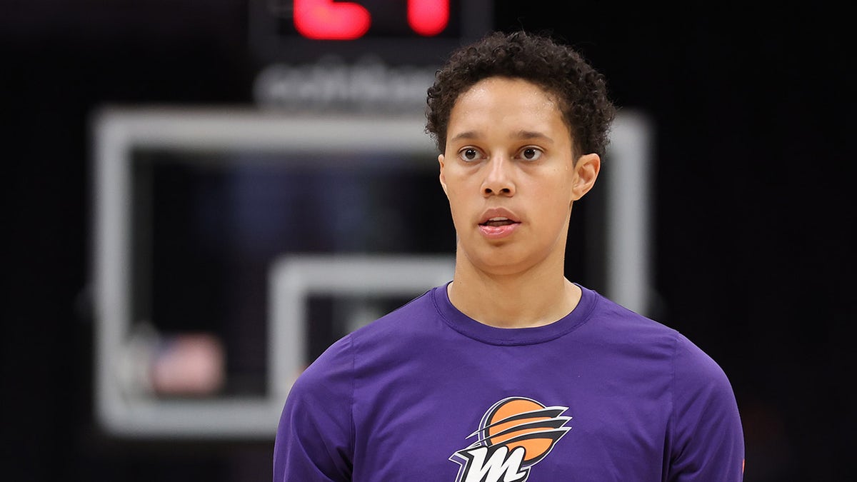 Brittney Griner looks on court pregame