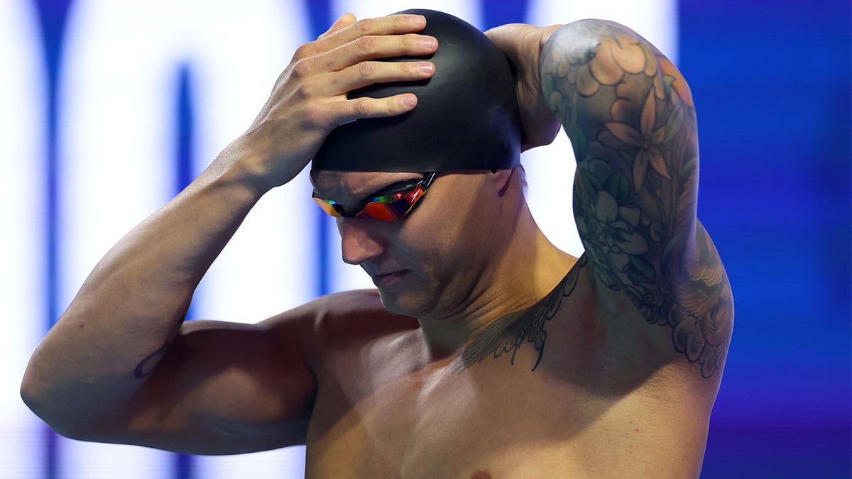 Caeleb Dressel prepares to compete