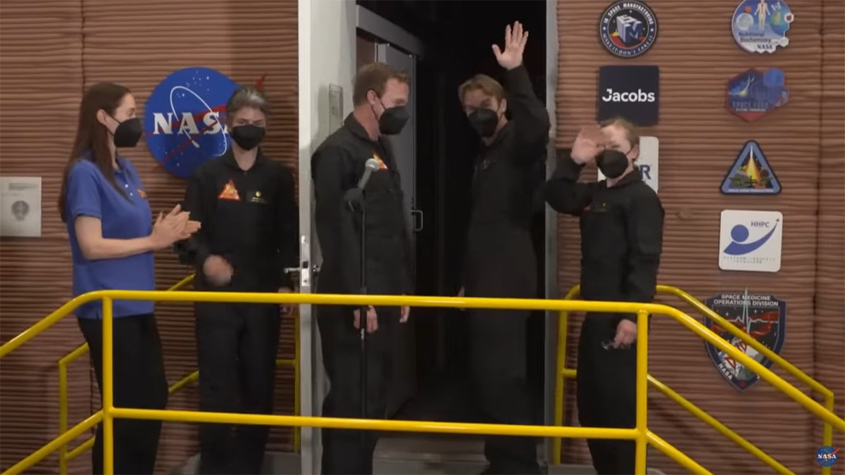 Crew entering the Mars simulator