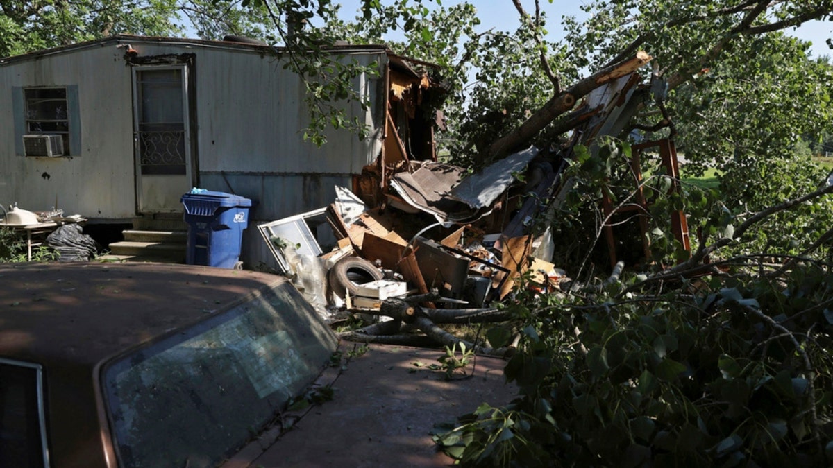 Damage to a home in Carlisle, Arkansas