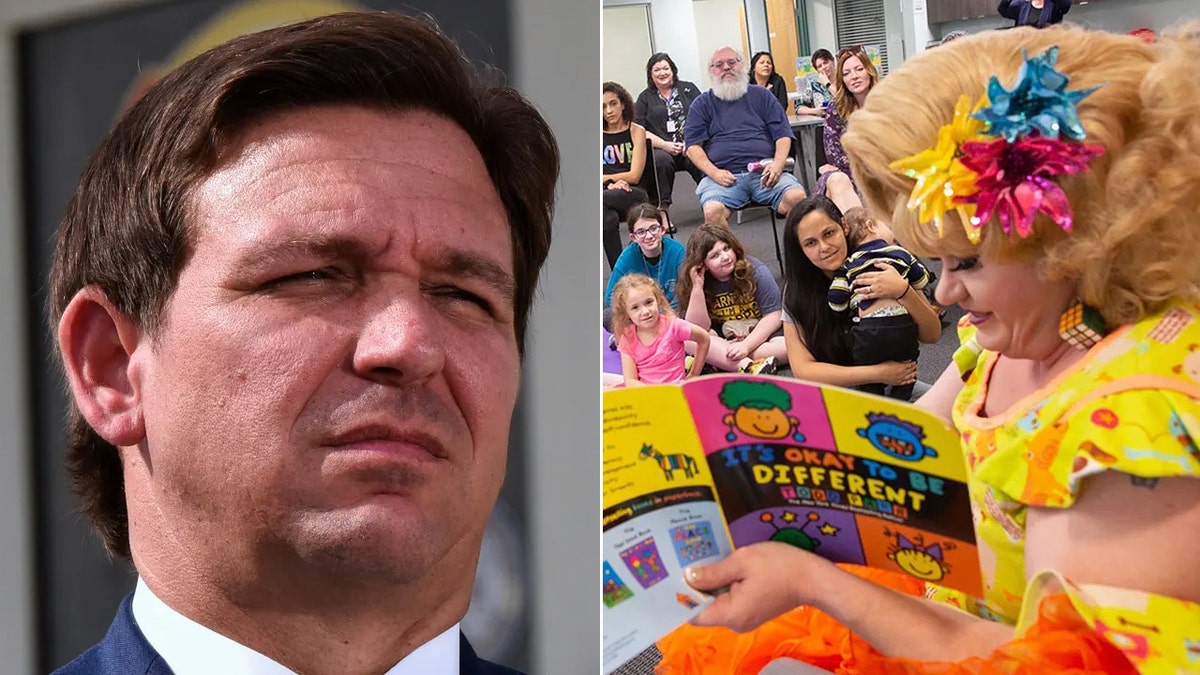 Ron Desantis and a drag reading to kids