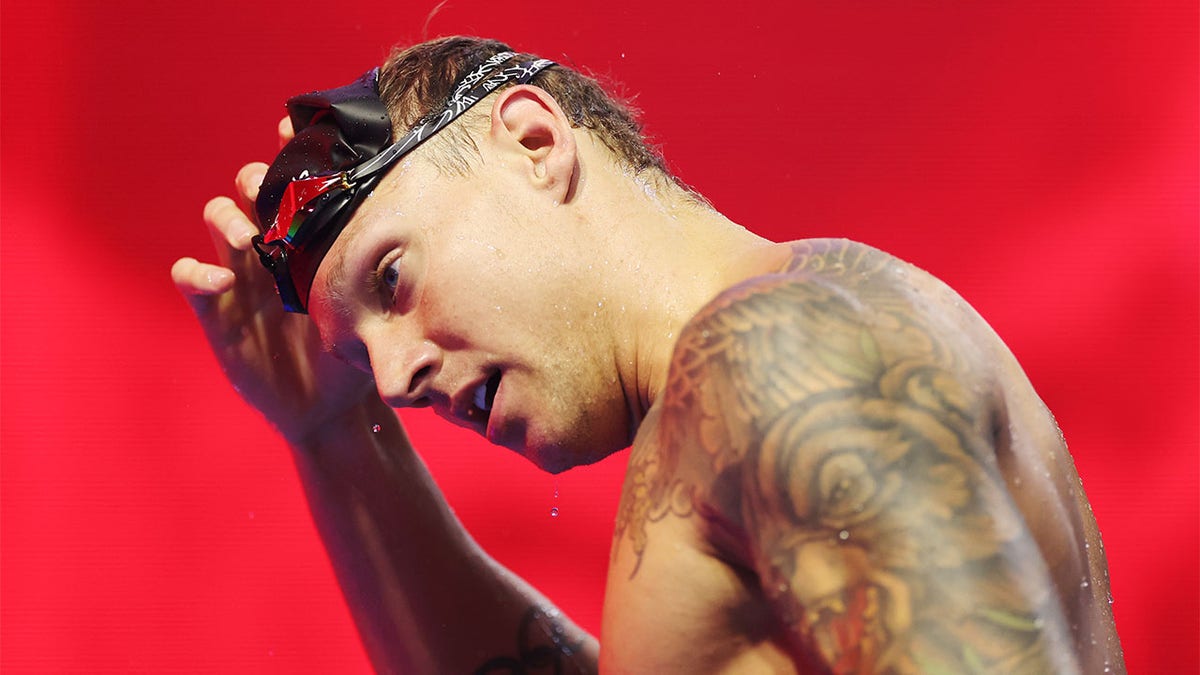 Caeleb Dressel reacts