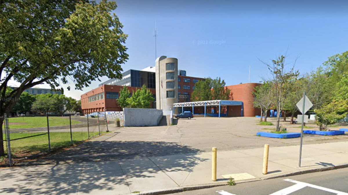 street view toward English High School in Boston