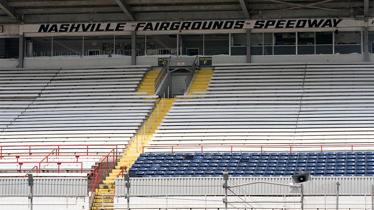 The grandstand of the Nashville Fairgrounds Speedway 