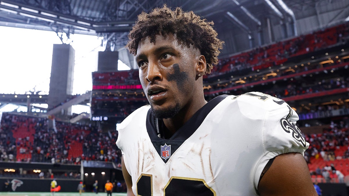 Michael Thomas reacts after a game