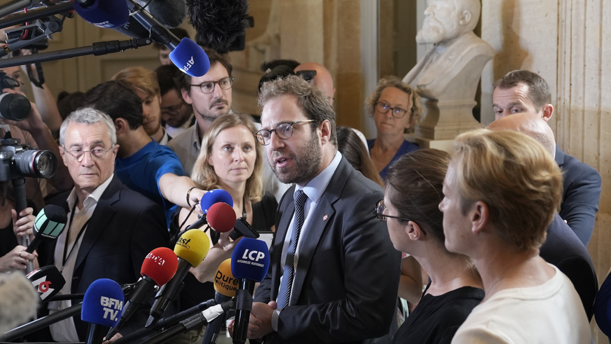 Lawmaker Antoine Armand speaks in Paris