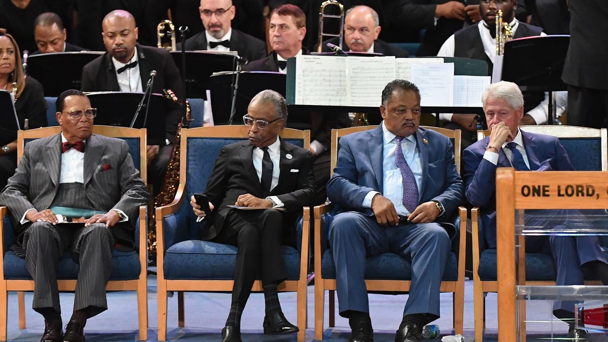 Louis Farrakhan at Aretha Franklin funeral