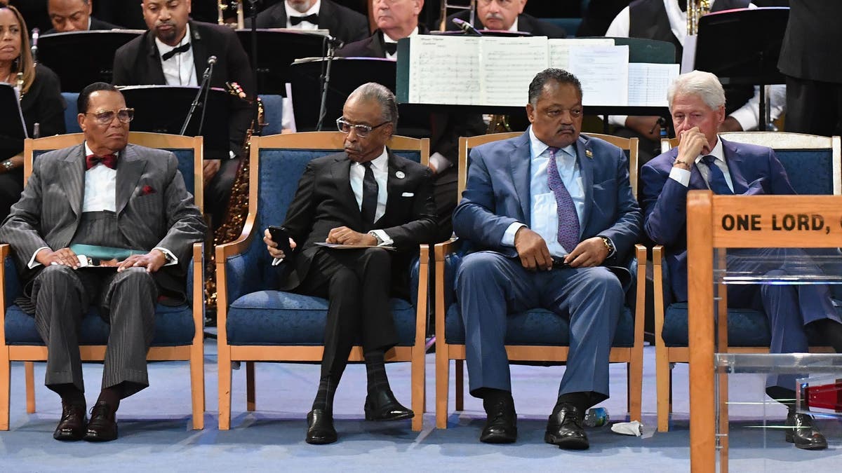 Louis Farrakhan at Aretha Franklin funeral