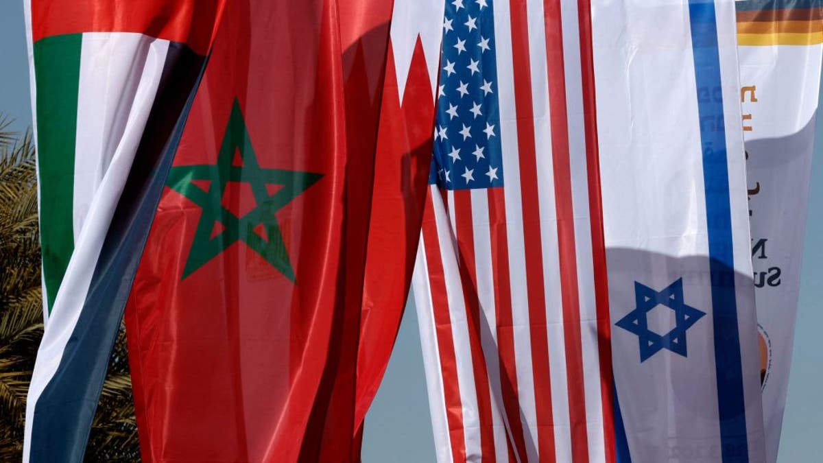 Israeli, US, Morocco flags