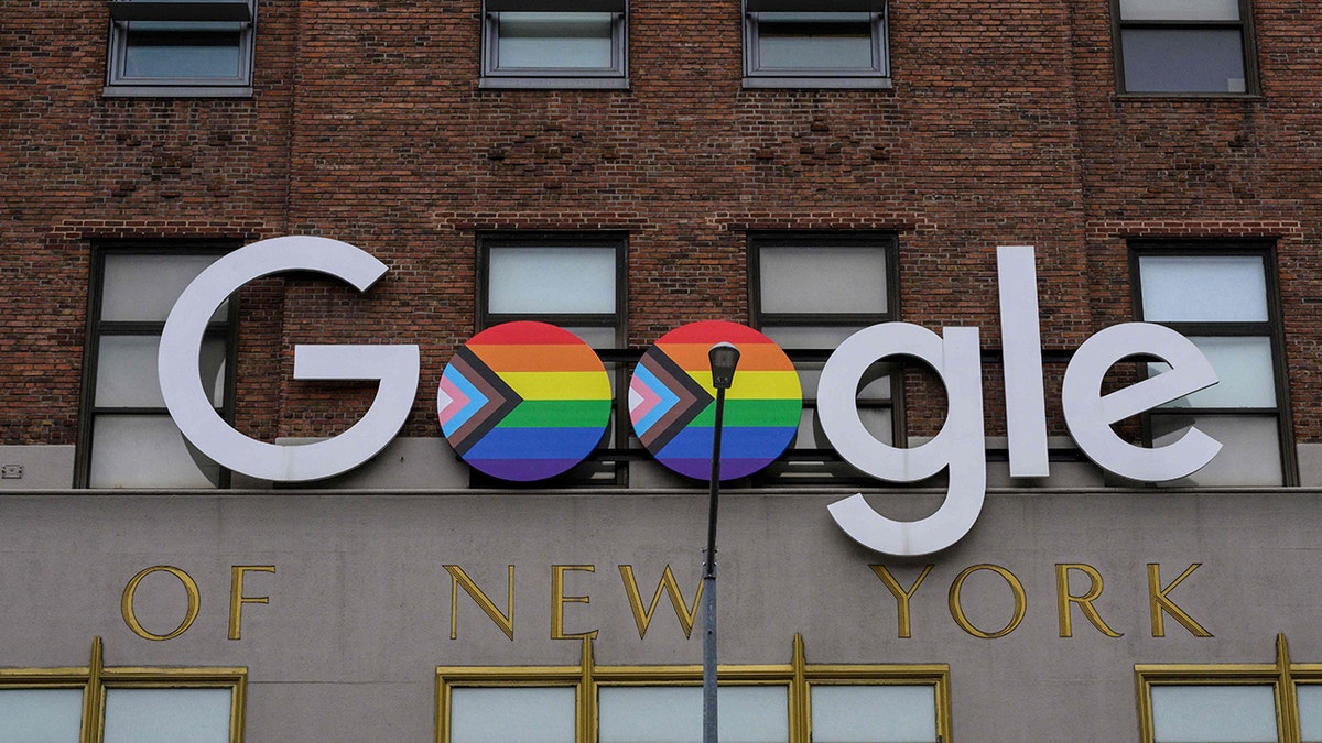 Google logo with trans LGBTQ+ inserts