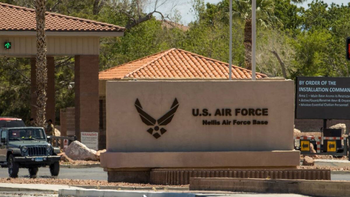 The Nellis Air Force Base sign