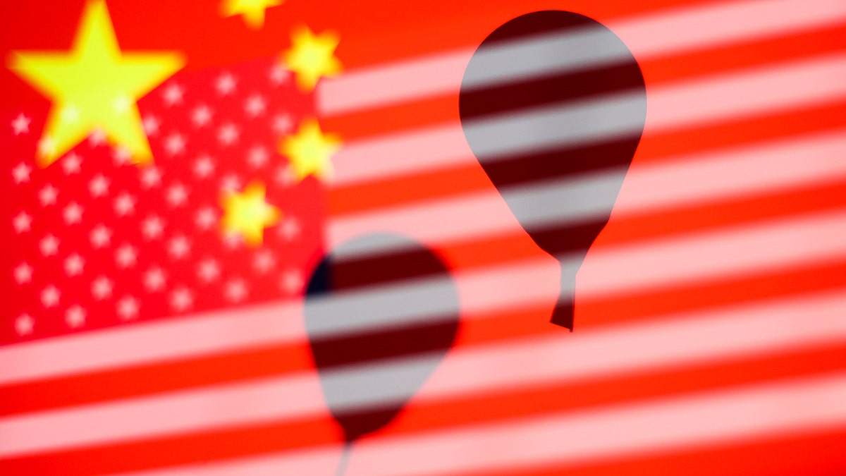 Chinese flag, balloons