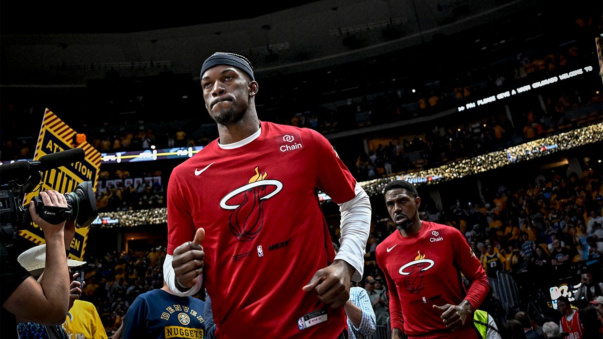 Jimmy Butler takes the court for the NBA Finals