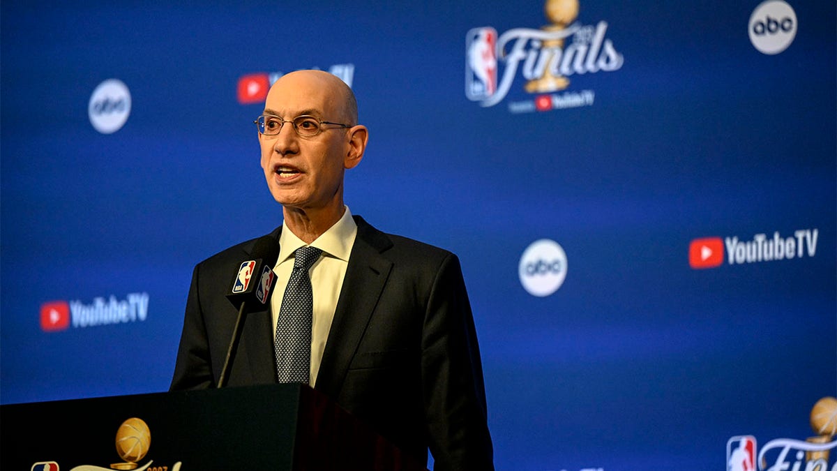 Adam Silver speaks to reporters