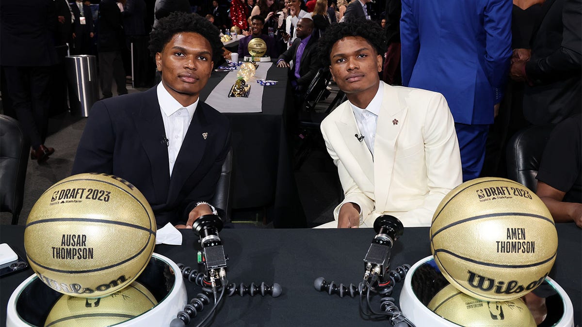 Ausar and Amen Thompson at the NBA Draft