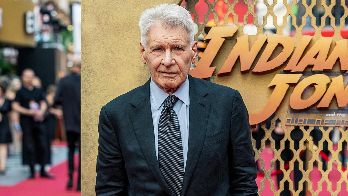 Harrison Ford at the premiere of the fifth Indiana Jones movie