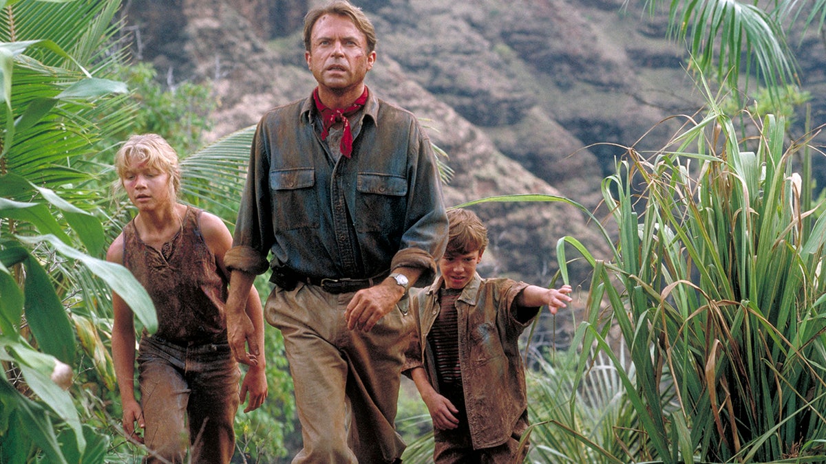 Sam Neill in a scene for Jurassic Park