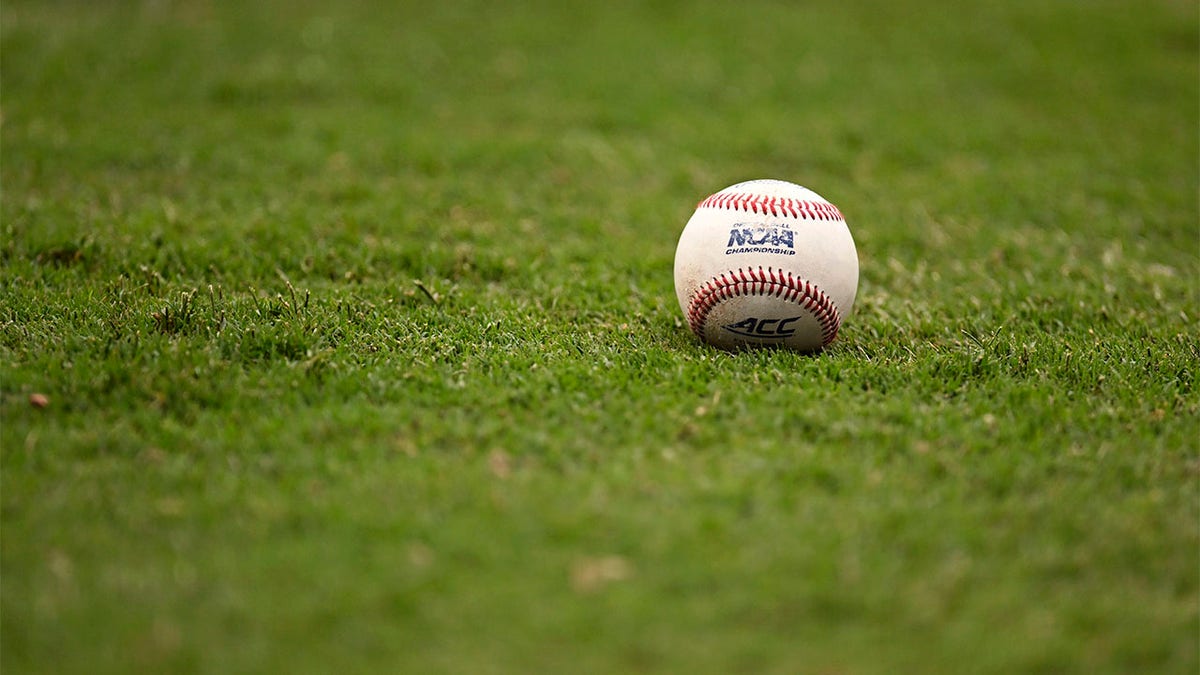 A baseball on the field
