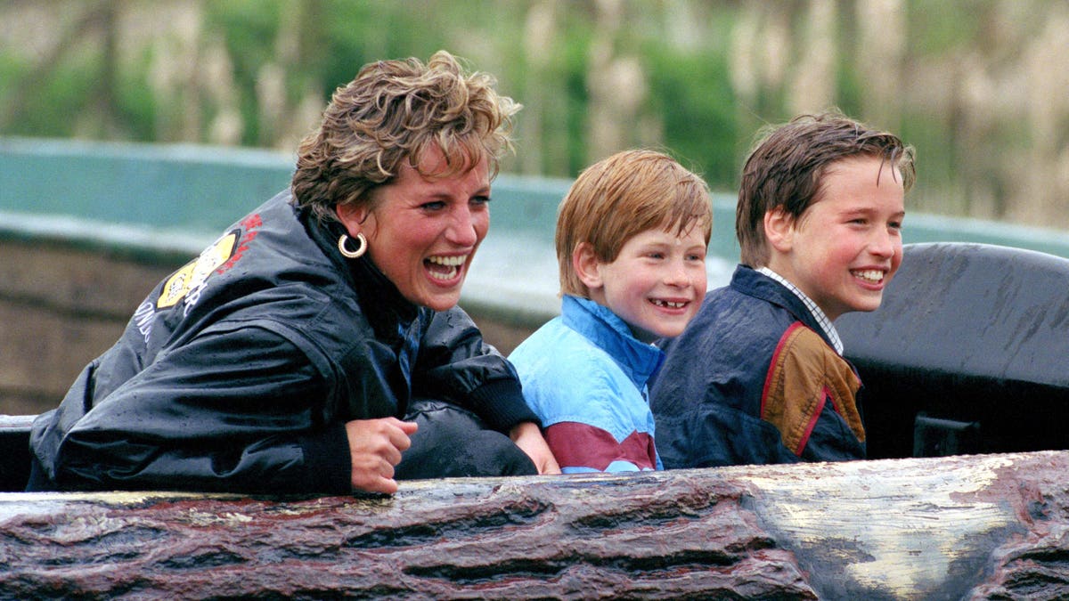 Princess Diana with Prince William and Prince Harry