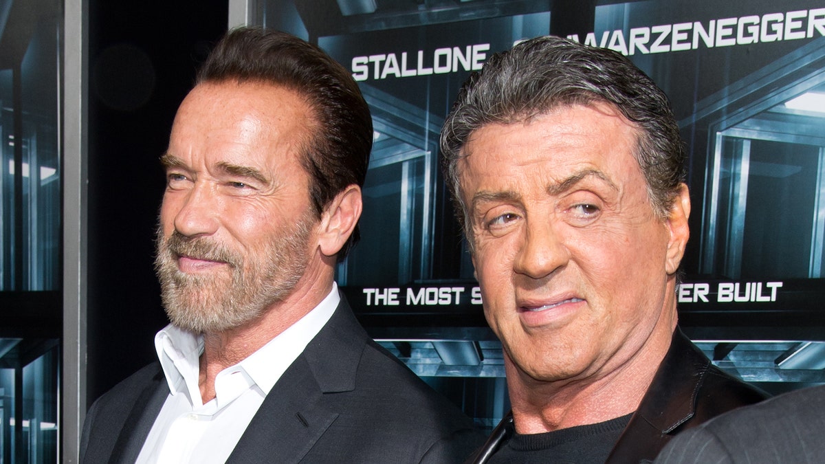 Arnold Schwarzenegger and Sylvester Stallone red carpet