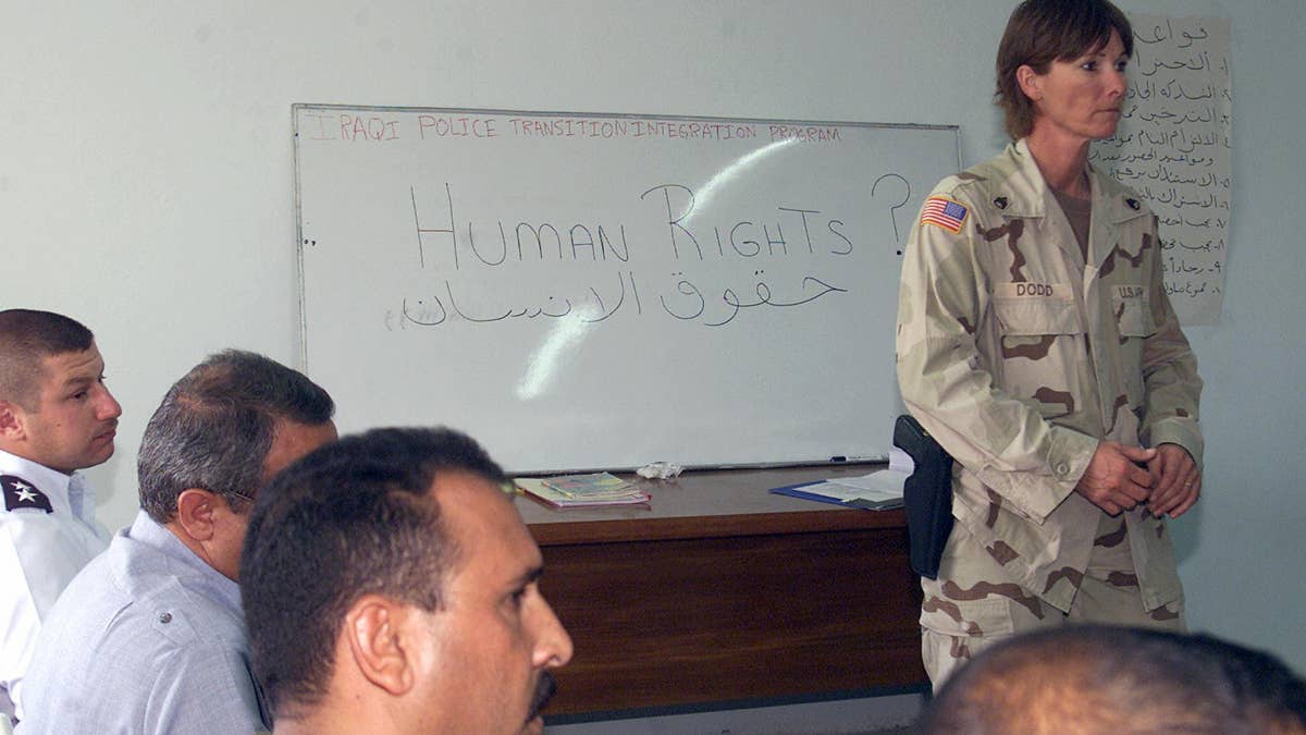 Female military veteran in.2003 file photo