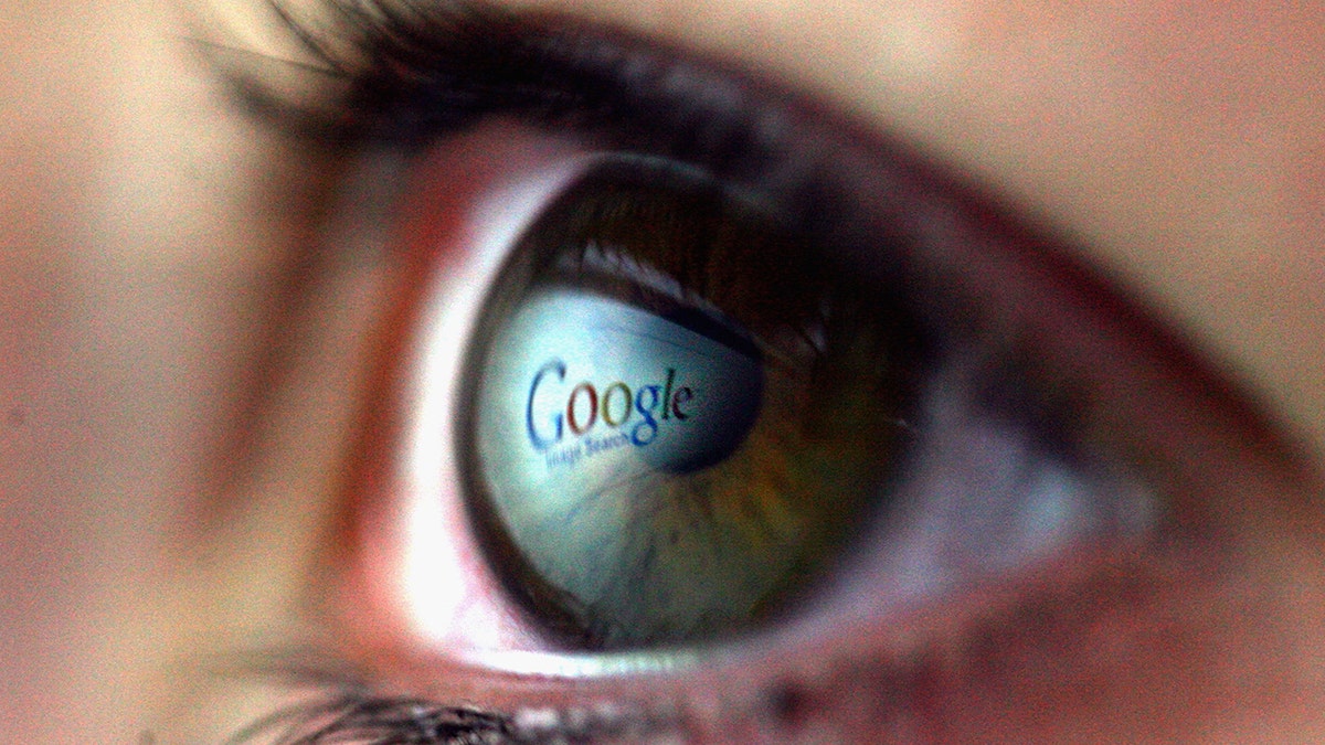 Google reflected in eye