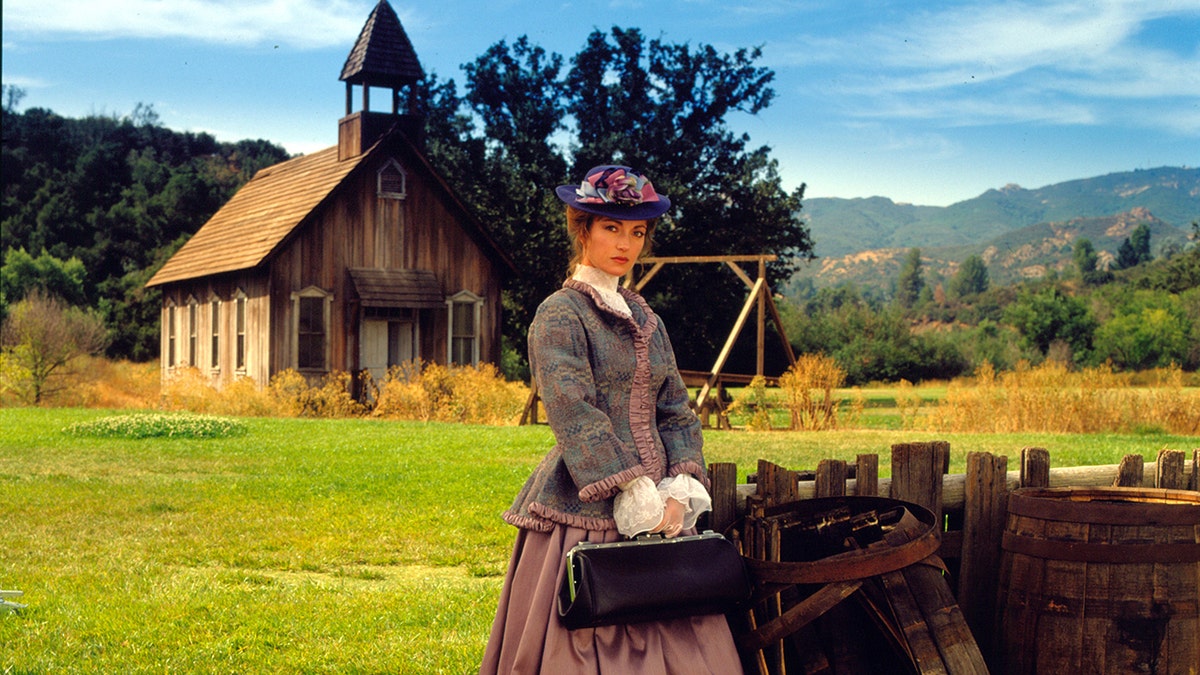 Jane Seymour in costume as Dr. Quinn