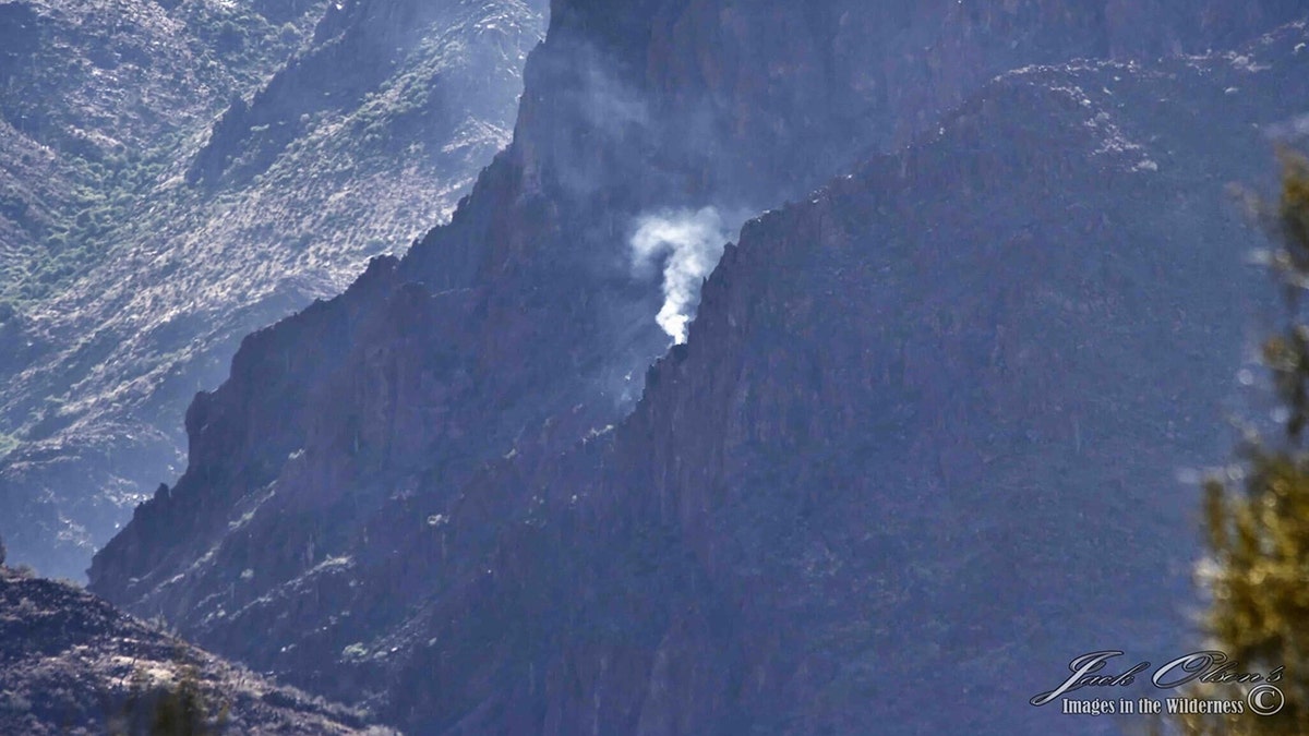 Smoke in mountains from plane crash