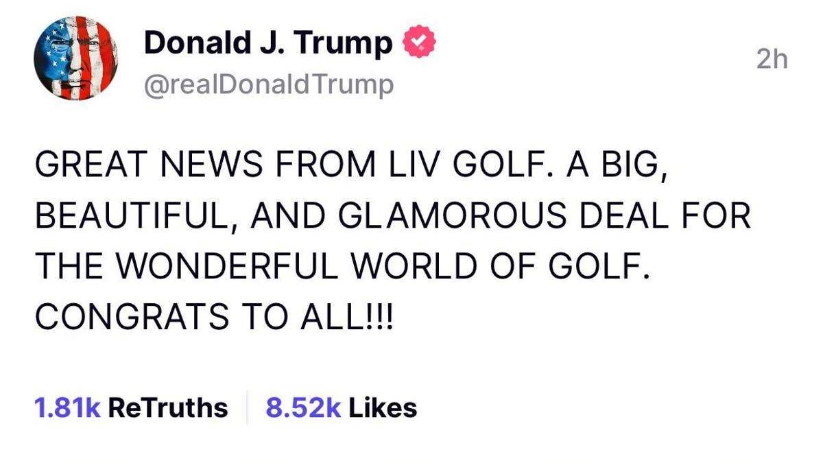 Trump reaction to LIV PGA merger