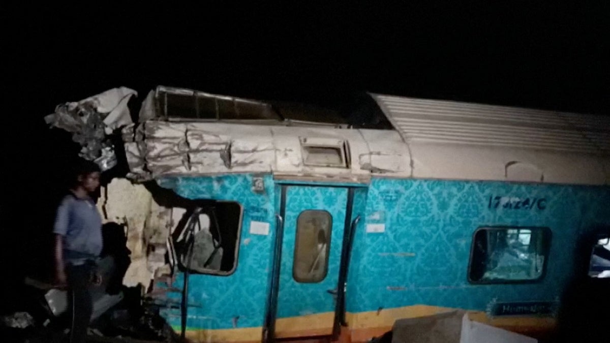 India train car damaged after crash