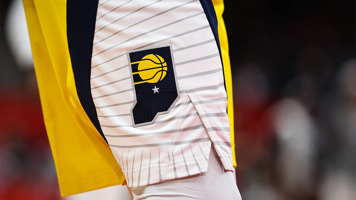 Indiana Pacers logo on shorts