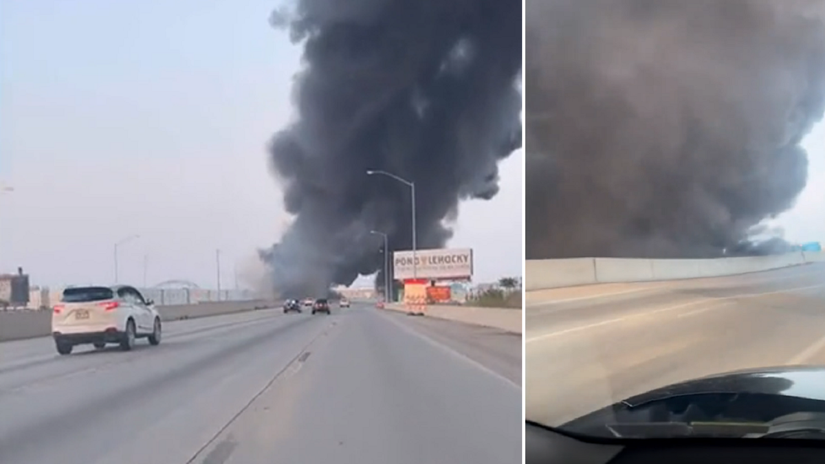 Video shows dip in road along I-95 in Philadelphia