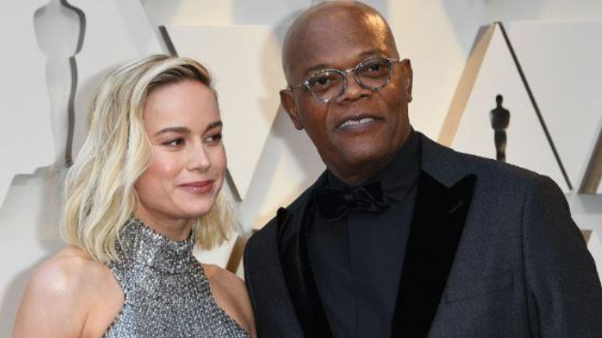 Actors Samuel L. Jackson and Brie Larson