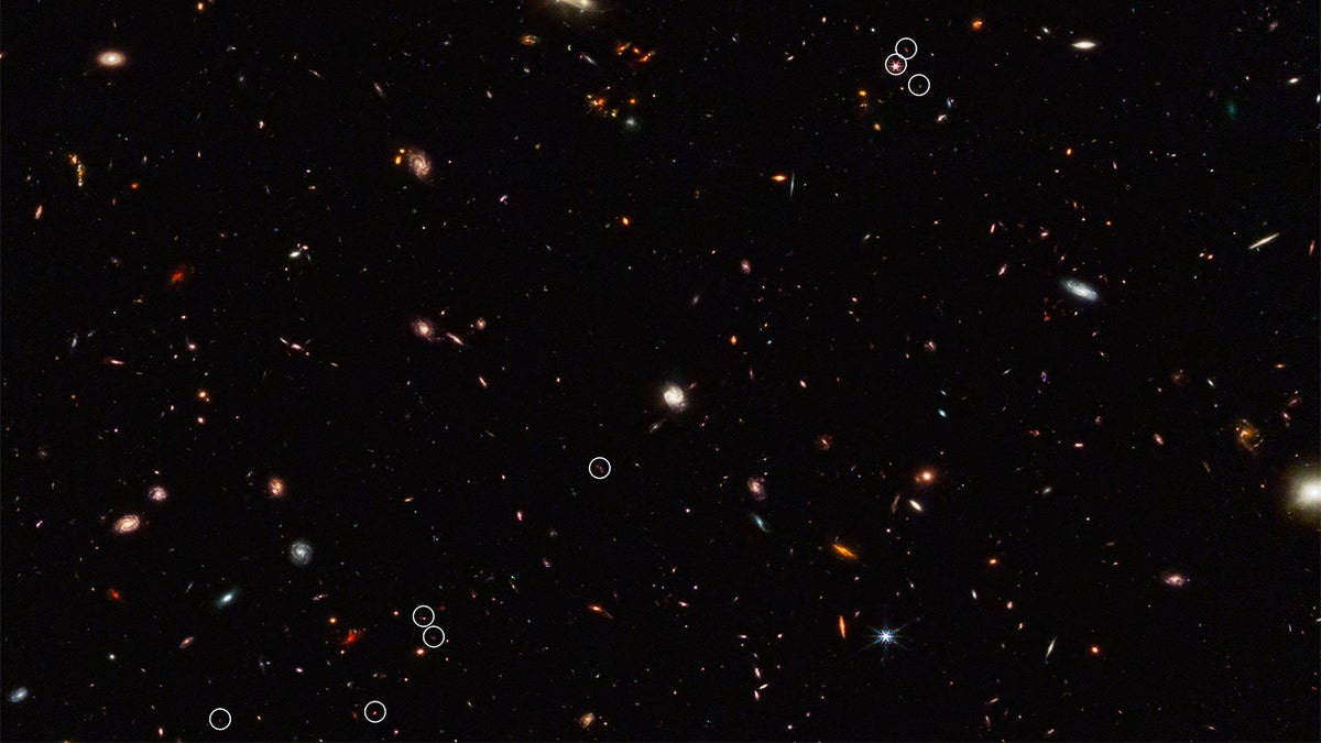 James Webb Telescope image of string of galaxies