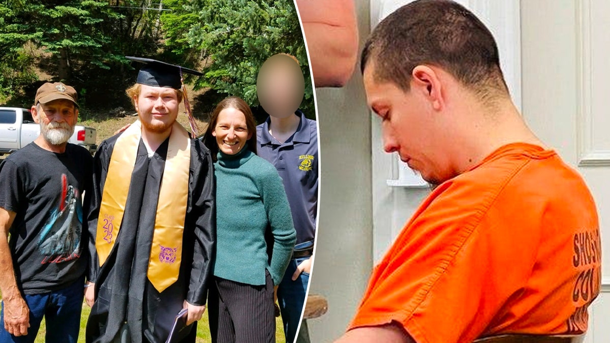 Kellogg Victims pose at Devin Smiths high school graduation in June, right, suspect Majorjon Kaylor looks down in court