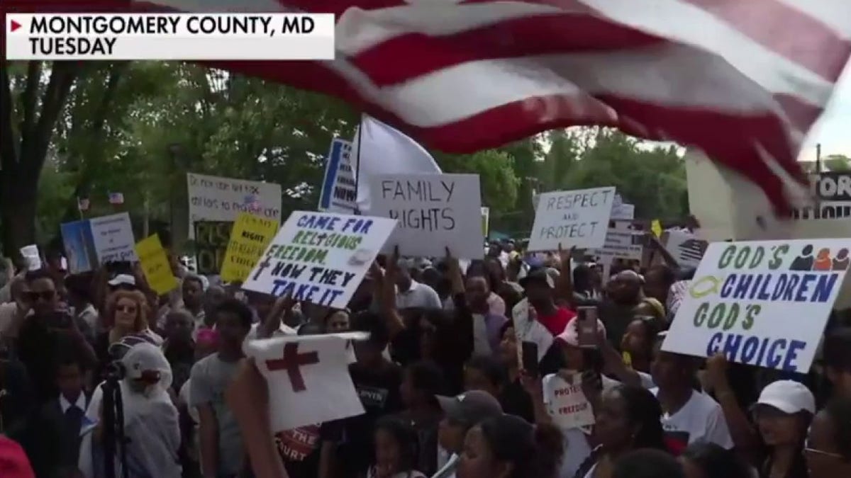 Maryland parents protesting