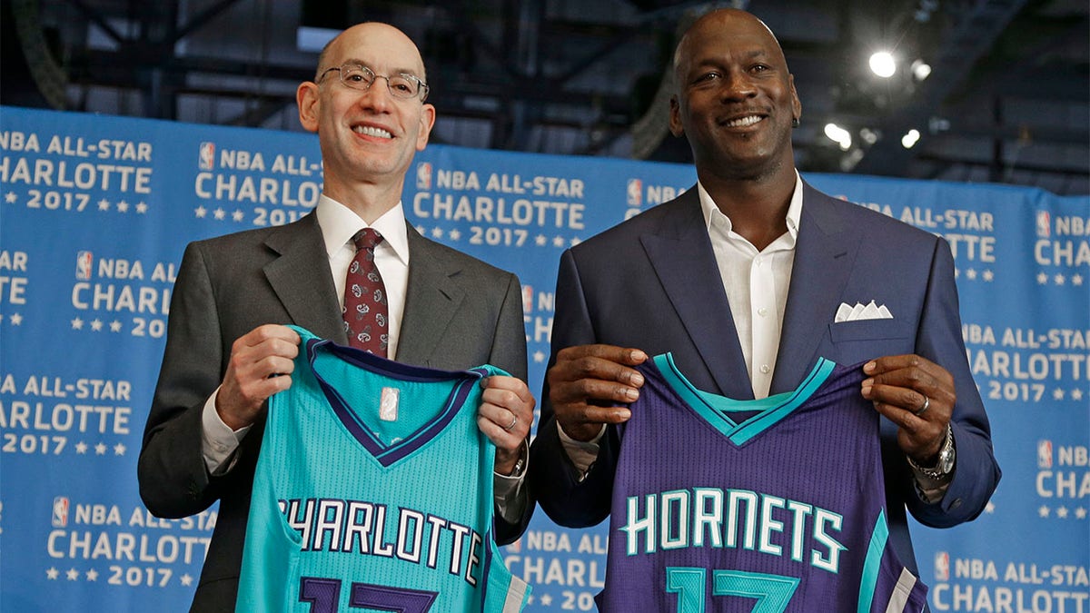 Adam Silver with Michael Jordan