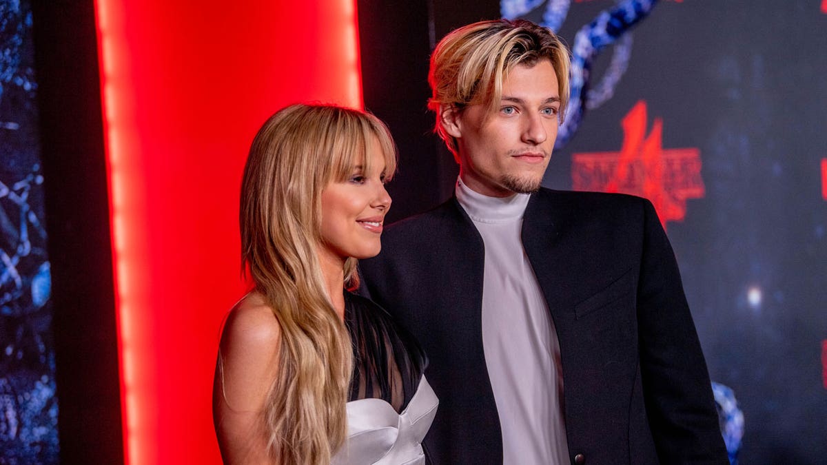 Millie Bobby Brown and Jake Bongiovi pose together on the red carpet