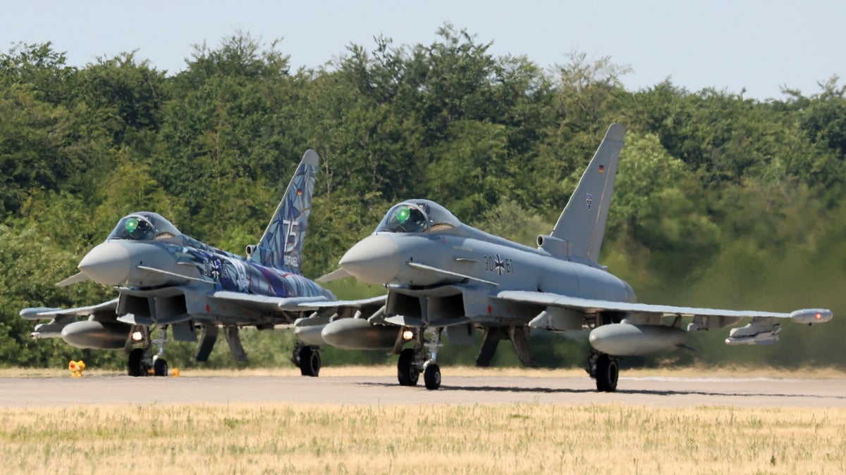 NATO air defender planes take off