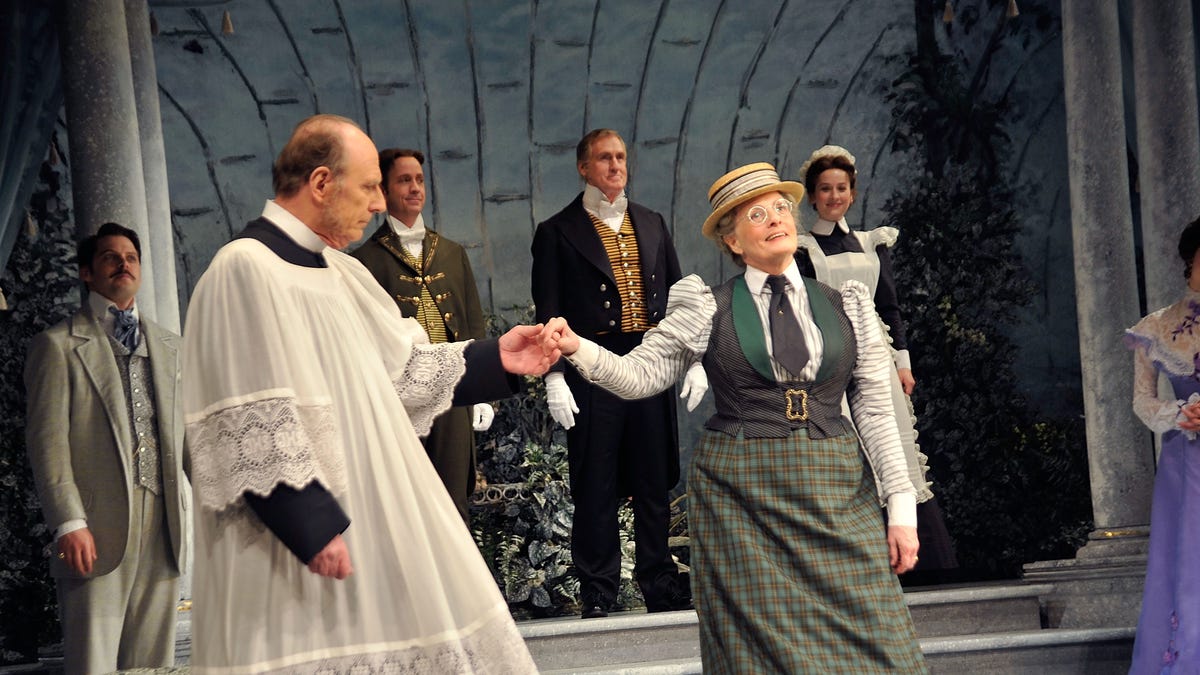 Paxton Whitehead and Judith Ivey on Broadway stage